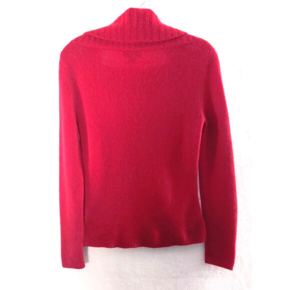 Ann Taylor Cashmere Sweater Women's Size M  Red Long Sleeve Cowl Neck Pullover - Picture 5 of 12